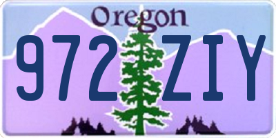 OR license plate 972ZIY