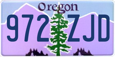 OR license plate 972ZJD