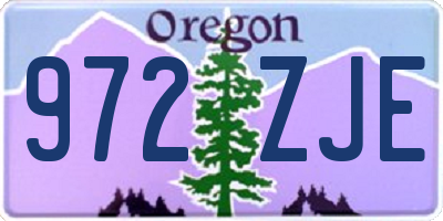 OR license plate 972ZJE