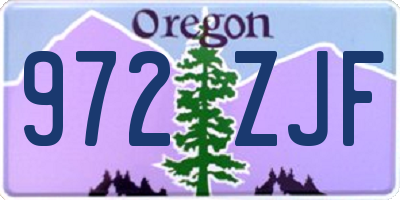 OR license plate 972ZJF