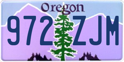 OR license plate 972ZJM