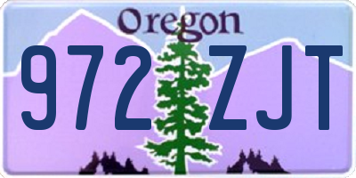 OR license plate 972ZJT