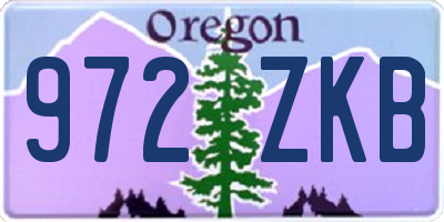 OR license plate 972ZKB