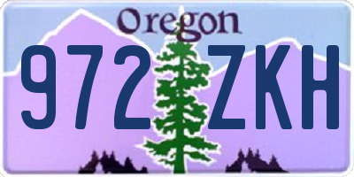 OR license plate 972ZKH