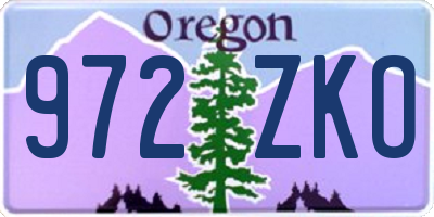 OR license plate 972ZKO