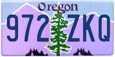 OR license plate 972ZKQ