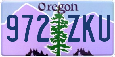 OR license plate 972ZKU