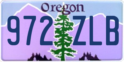 OR license plate 972ZLB