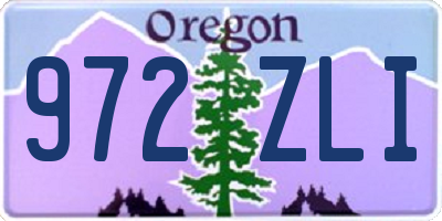 OR license plate 972ZLI