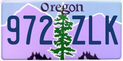 OR license plate 972ZLK