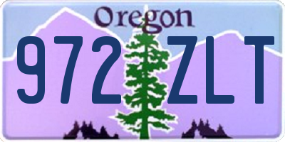 OR license plate 972ZLT