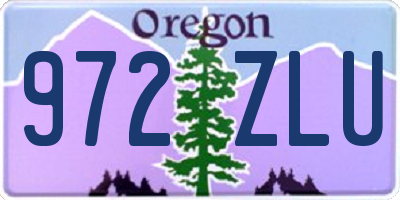 OR license plate 972ZLU