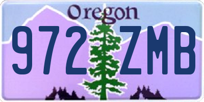 OR license plate 972ZMB