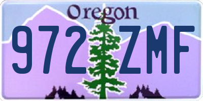 OR license plate 972ZMF