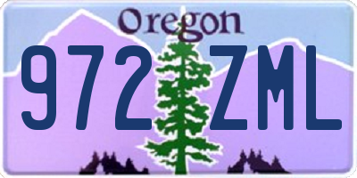 OR license plate 972ZML