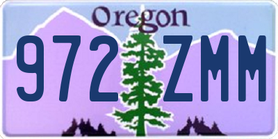 OR license plate 972ZMM