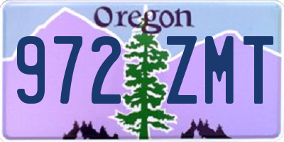 OR license plate 972ZMT