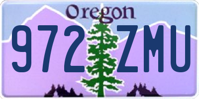OR license plate 972ZMU