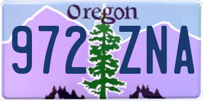 OR license plate 972ZNA