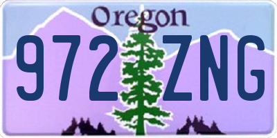 OR license plate 972ZNG