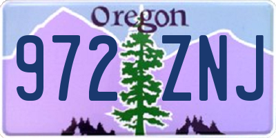 OR license plate 972ZNJ