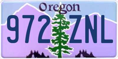 OR license plate 972ZNL