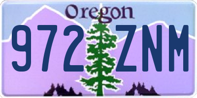 OR license plate 972ZNM