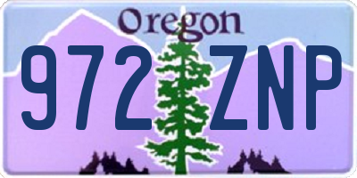 OR license plate 972ZNP