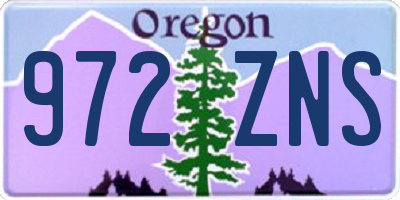 OR license plate 972ZNS