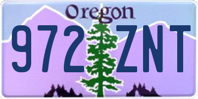 OR license plate 972ZNT