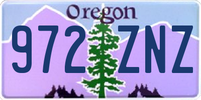 OR license plate 972ZNZ