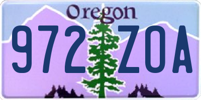 OR license plate 972ZOA