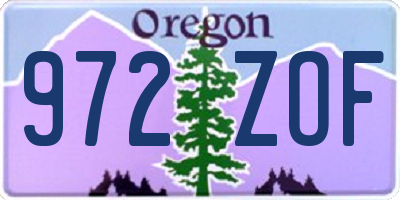 OR license plate 972ZOF
