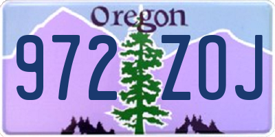 OR license plate 972ZOJ