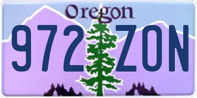 OR license plate 972ZON