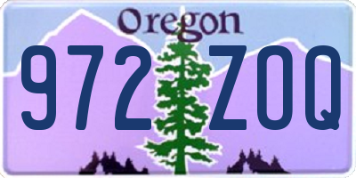 OR license plate 972ZOQ