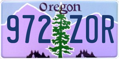 OR license plate 972ZOR