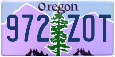 OR license plate 972ZOT