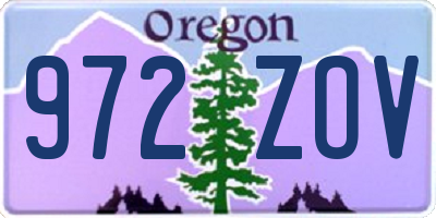 OR license plate 972ZOV