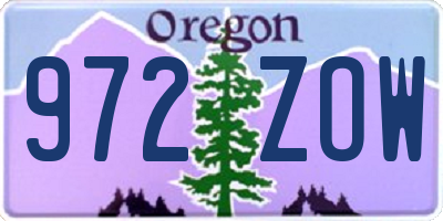 OR license plate 972ZOW