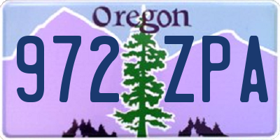 OR license plate 972ZPA