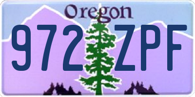 OR license plate 972ZPF