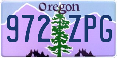 OR license plate 972ZPG