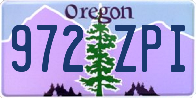OR license plate 972ZPI