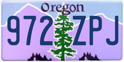 OR license plate 972ZPJ