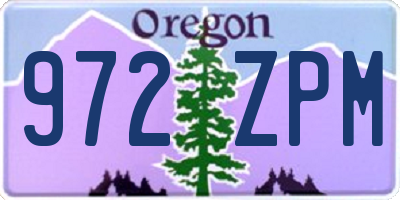OR license plate 972ZPM