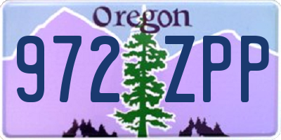 OR license plate 972ZPP