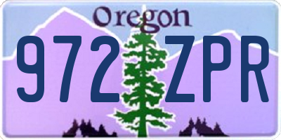 OR license plate 972ZPR