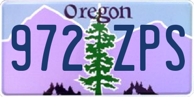 OR license plate 972ZPS