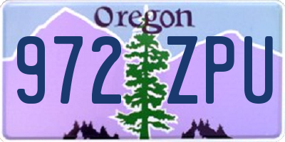OR license plate 972ZPU